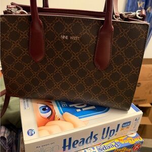 Nine West Burgundy and Brown Shoulder Bag